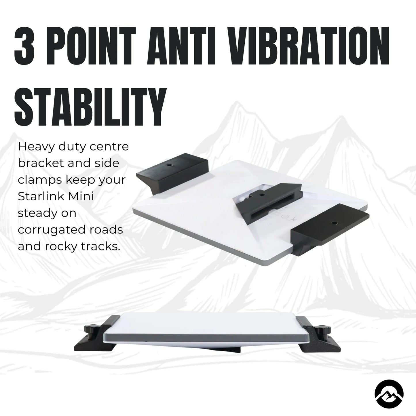 Aluminium roof rack mount for Starlink Mini vehicle installations