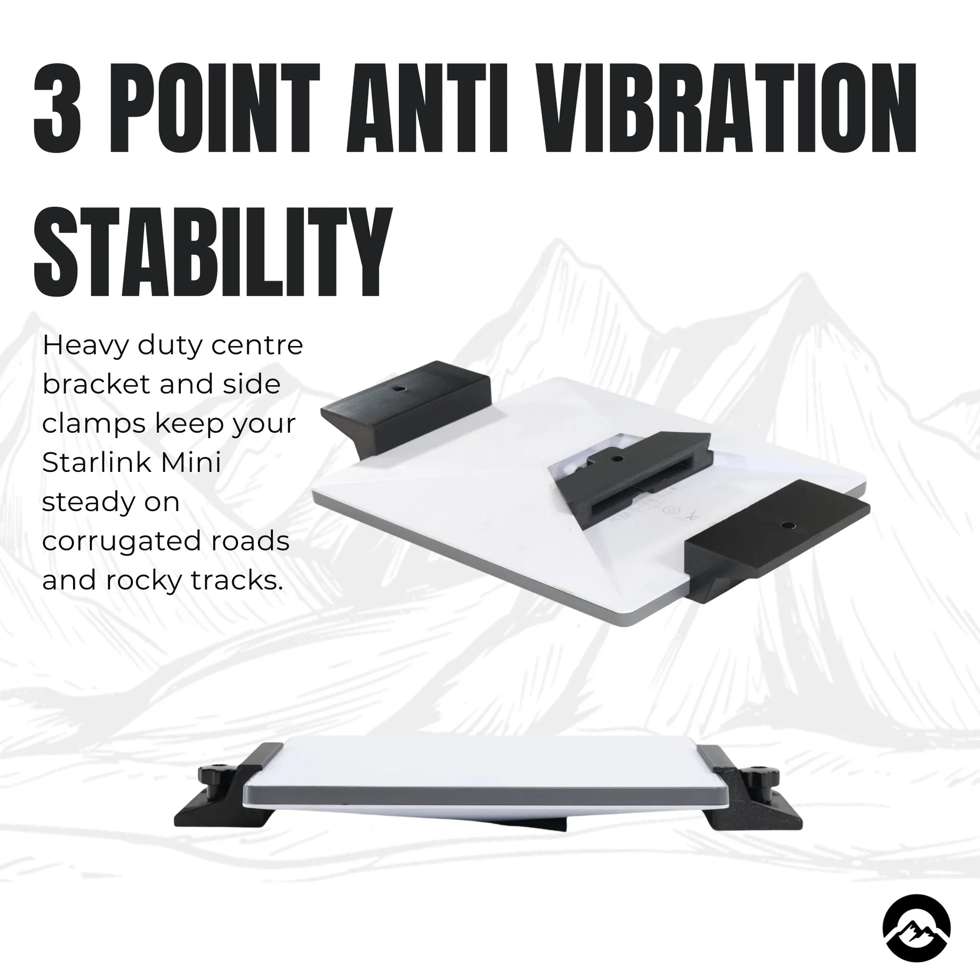 Aluminium roof rack mount for Starlink Mini vehicle installations