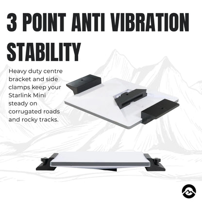 Aluminium roof rack mount for Starlink Mini vehicle installations