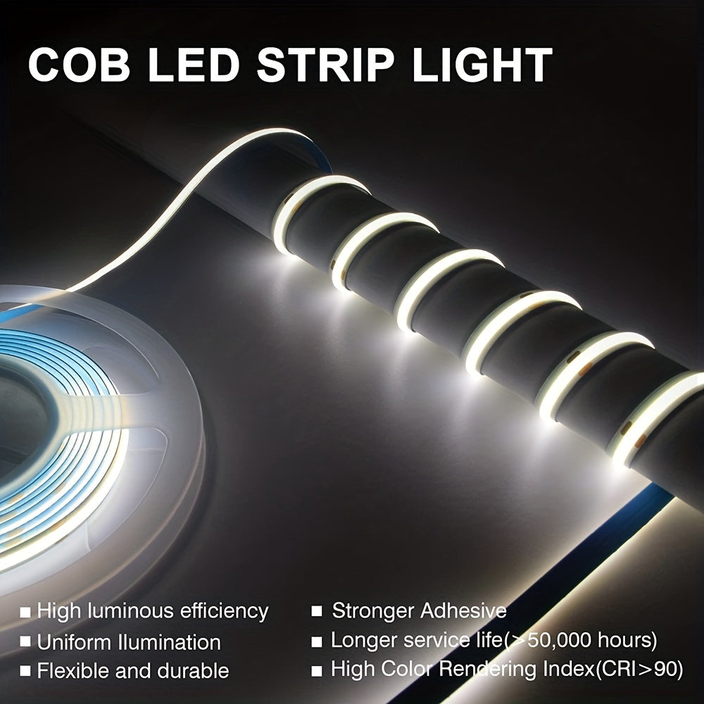 cool white dotless LED tape laying flat for install