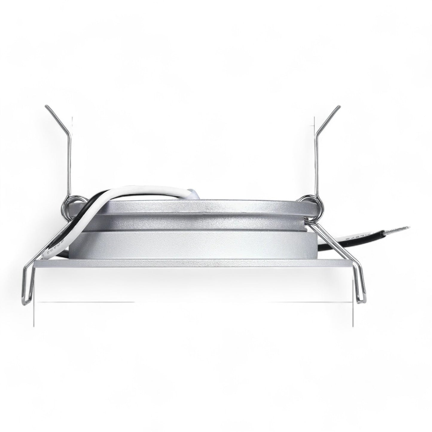 group of silver cool LED downlights displayed simply