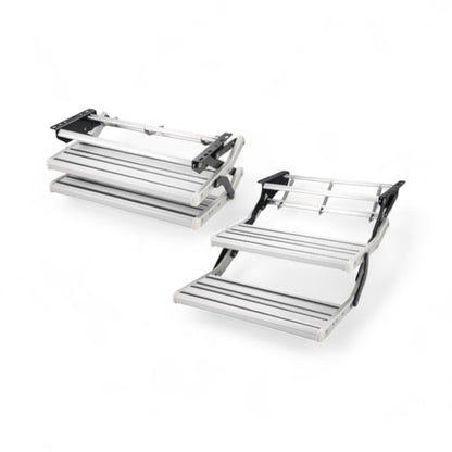 double manual step for rv silver aluminium