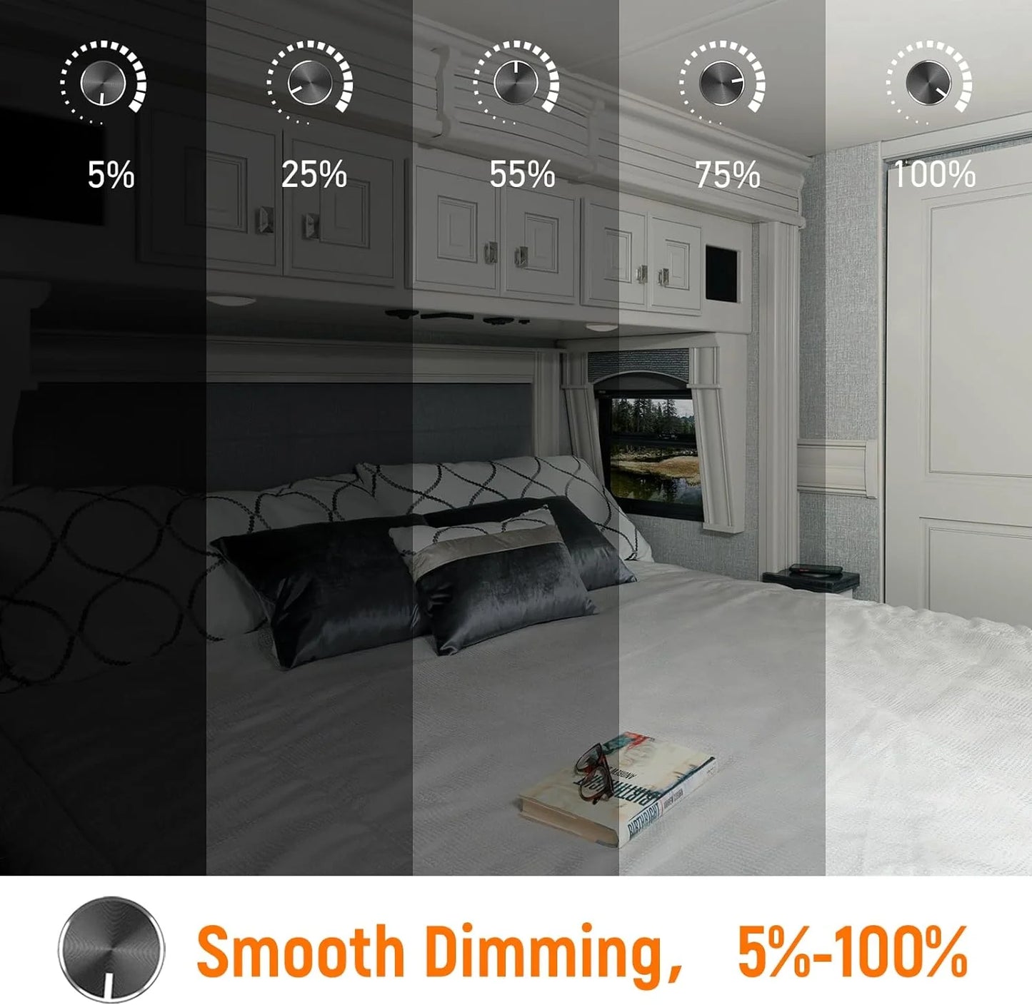 led dimmer switch with silver panel