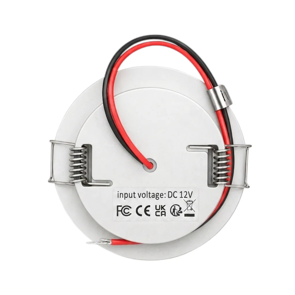 Silver warm white motorhome ceiling lights suited to relaxing living and sleeping spaces