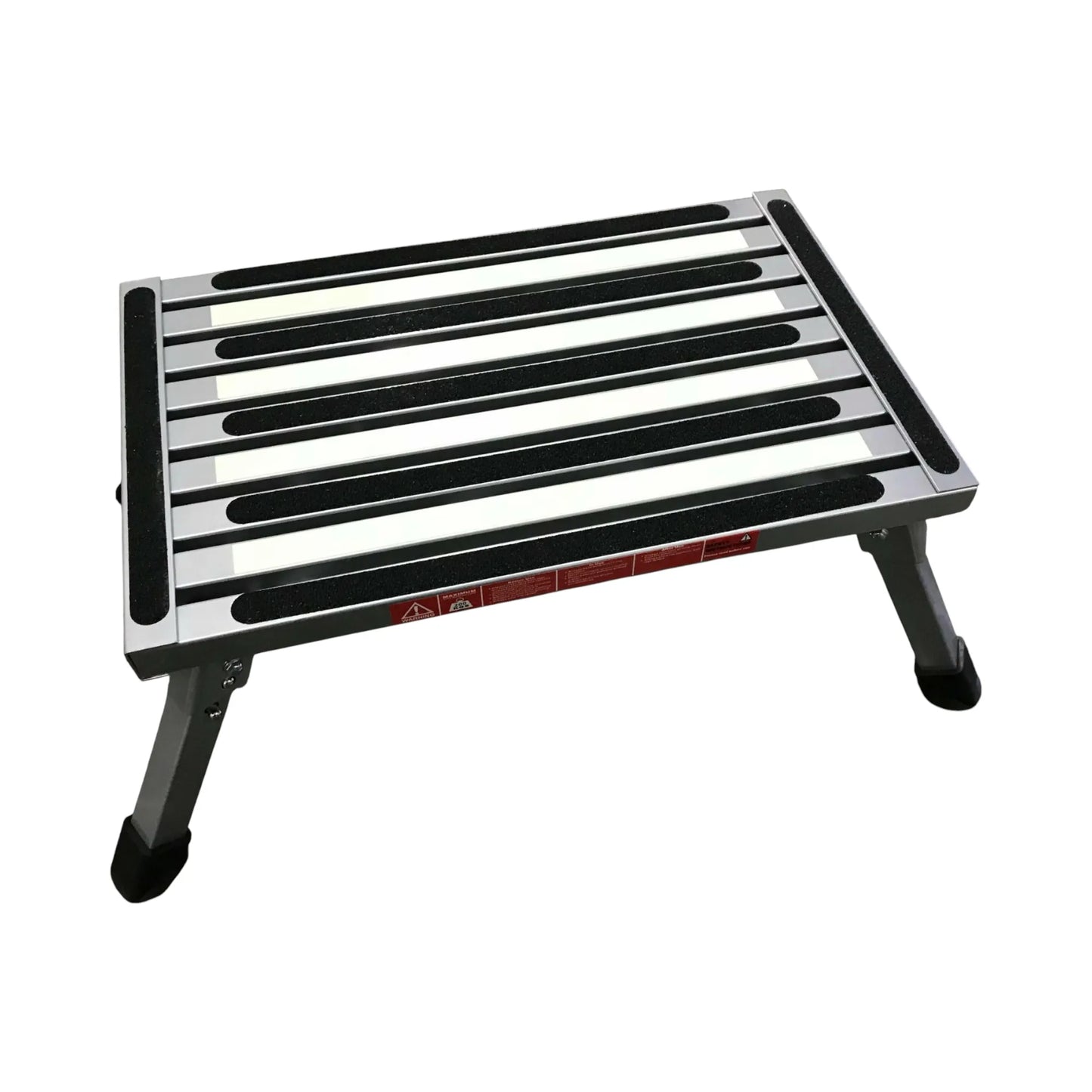 folding caravan step with illumination for safe night entry