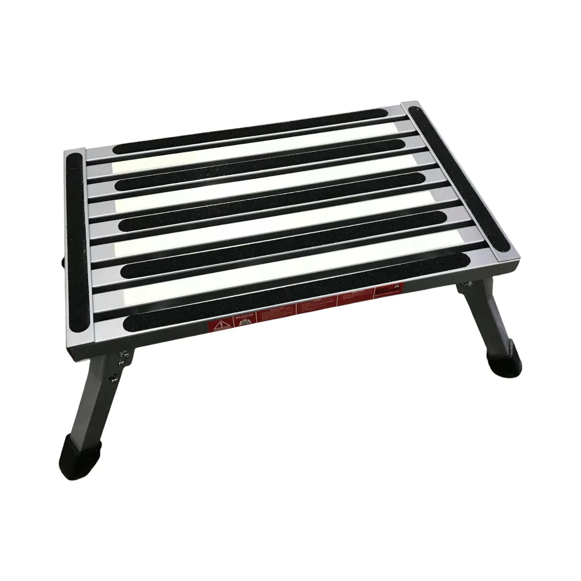 folding caravan step with illumination for safe night entry