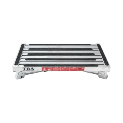 Single folding portable caravan step with adjustable legs for caravan, rv, and campervan entry