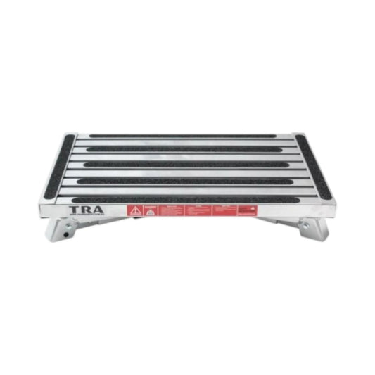 Single folding portable caravan step with adjustable legs for caravan, rv, and campervan entry