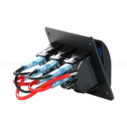 12v 3 way rocker switch panel with single indicator light for campervan accessories