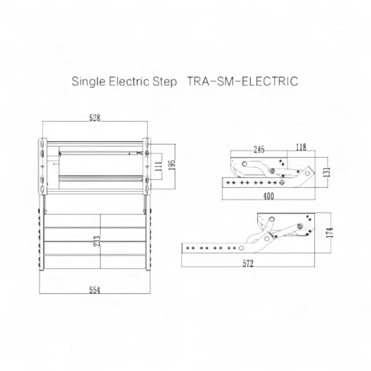 Single Step Rcode Single Electric Caravan Step | 12V Motorised RV Step with LED Light ...