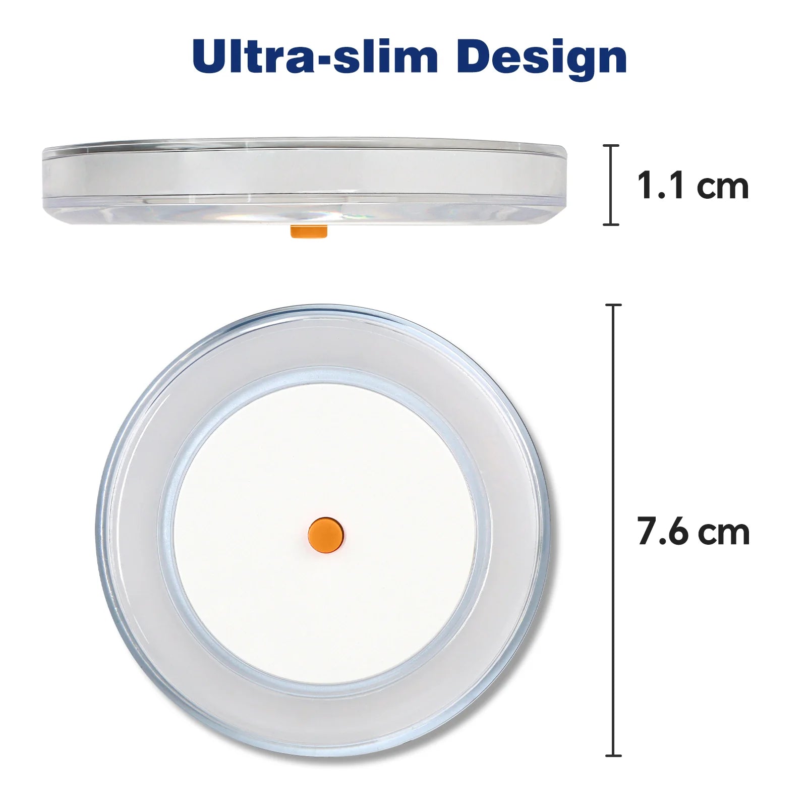 low profile cool white LED disc light shown simply