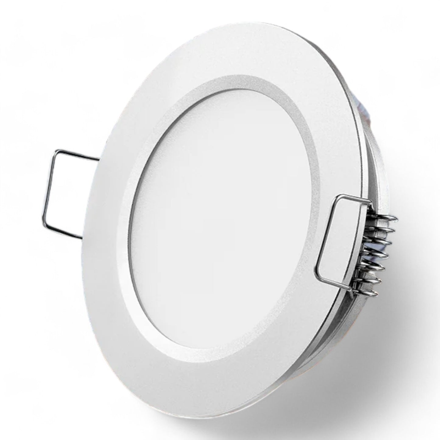 cool white 12v downlight in silver housing