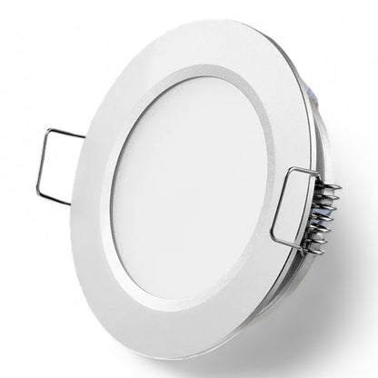 cool white 12v downlight in silver housing