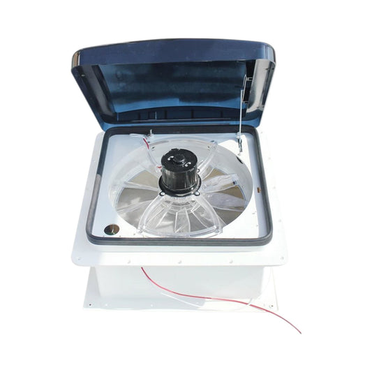 Ventilation fan with transparent cover on a white background