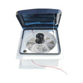 Ventilation fan with transparent cover on a white background