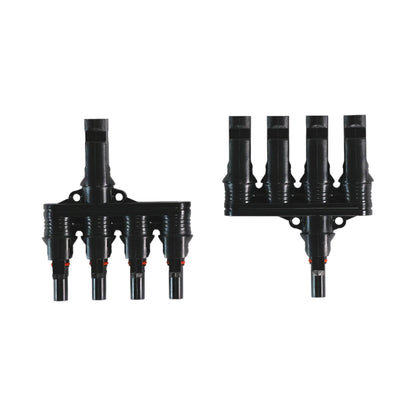 solar 4-to-1 MC4 parallel connectors placed on bench