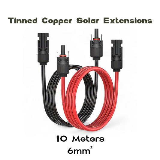 10m MC4 6mm² solar extension cable coiled on bench