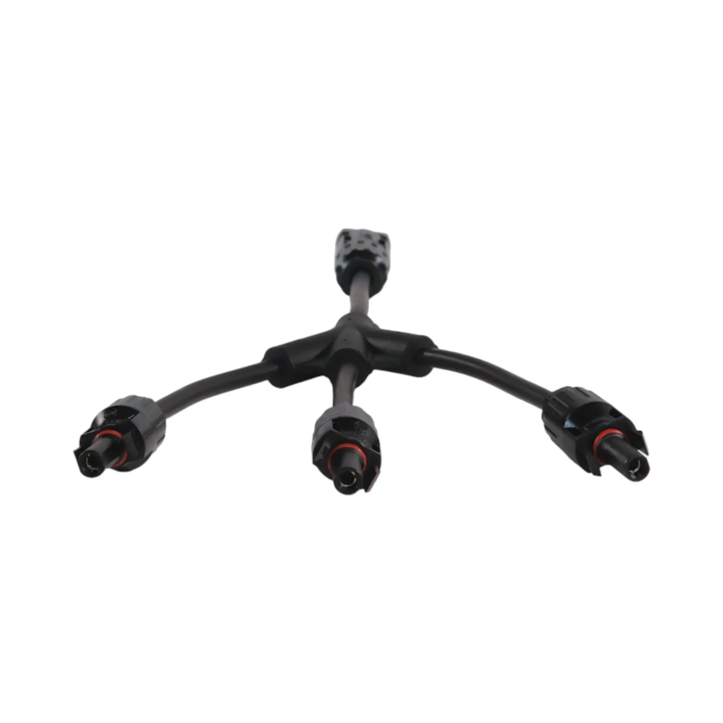 3-way MC4 solar joiners placed on workspace