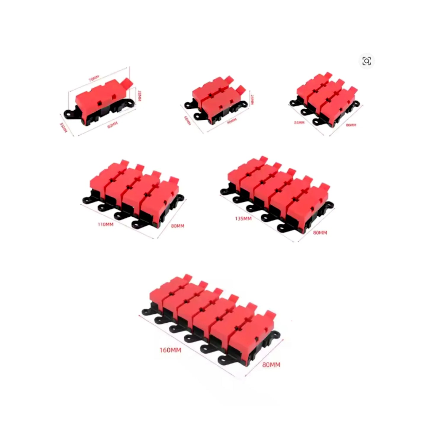 stackable ami midi fuse holder for expandable power distribution