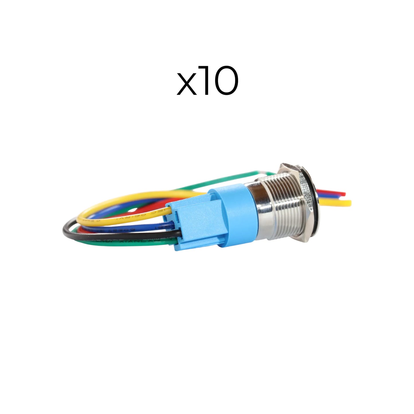 compact 19mm push button switch with stainless finish for caravan 12v power control