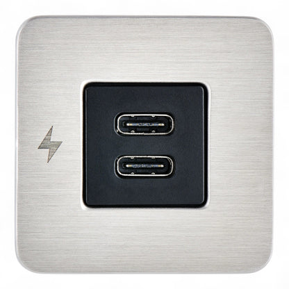 stainless steel bezel dual usb c charger for campervans