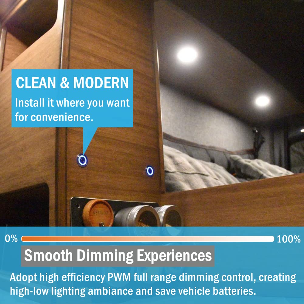 brushed steel led dimmer control close-up