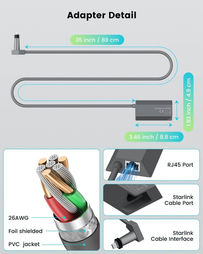 Starlink Gen 2 ethernet adapter for connecting routers and devices