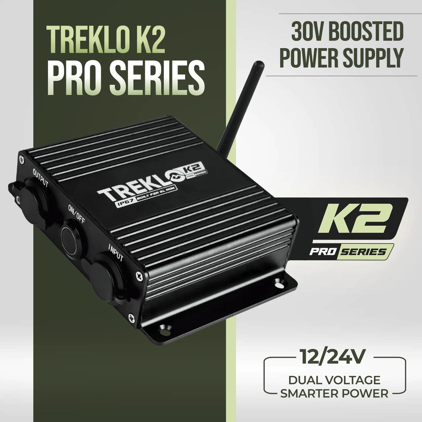 TREKLO K2 boosted power supply for converting 12v or 24v to Starlink Mini requirements