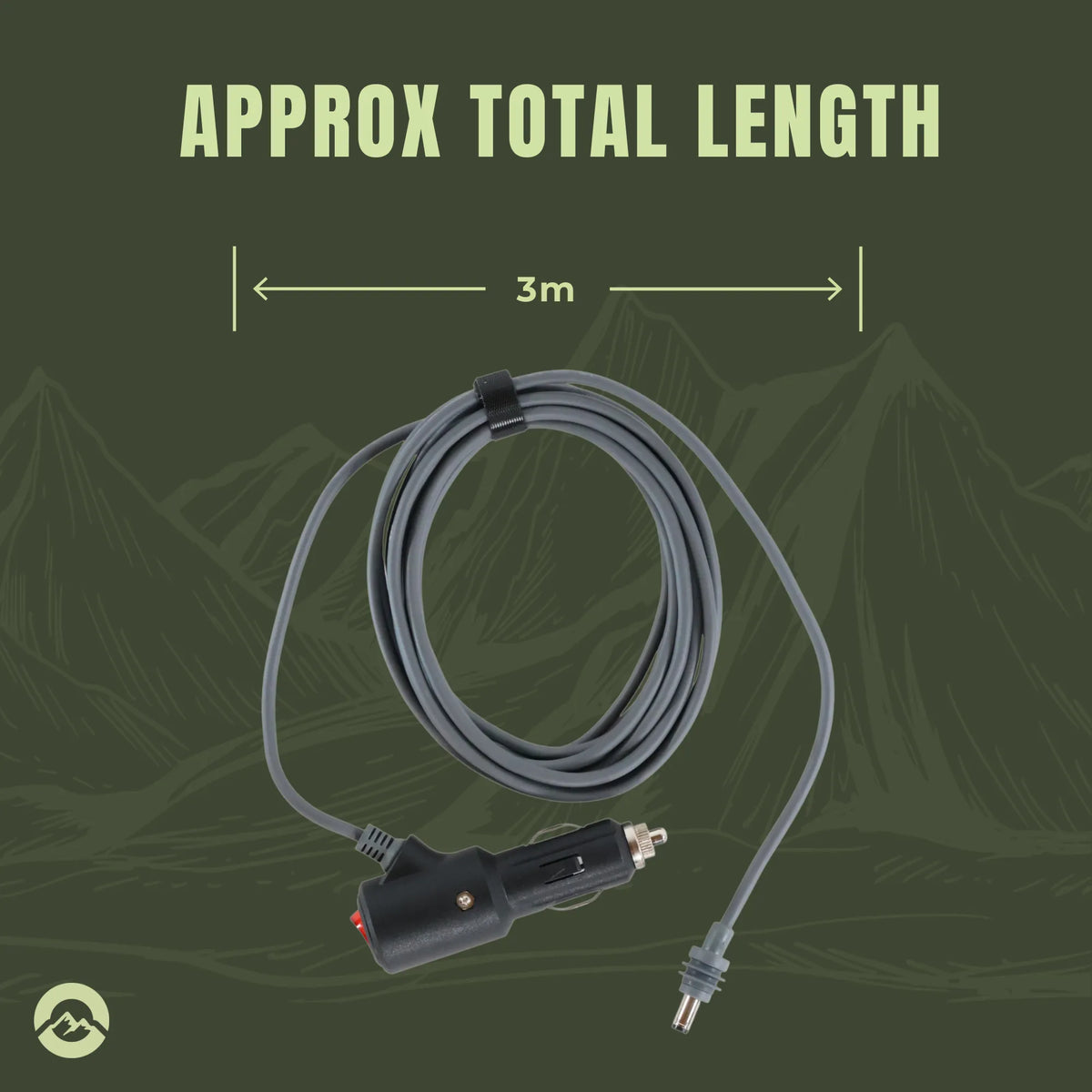 Starlink Mini 12v and 24v power cable with durable cigarette plug connection