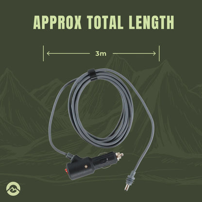 Starlink Mini 12v and 24v power cable with durable cigarette plug connection