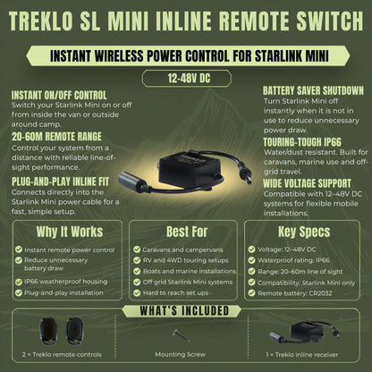 Starlink Mini inline remote with wireless on off control for convenient power management
