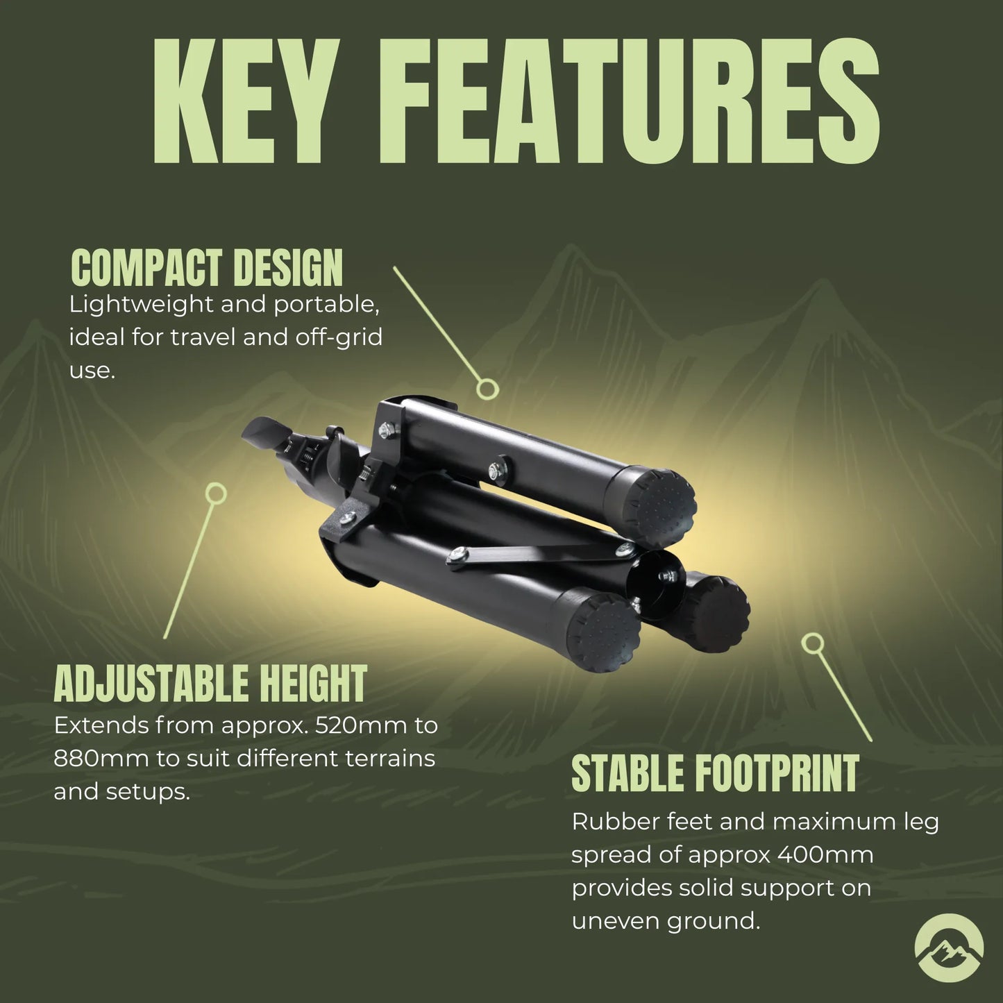 Folding tripod stand for Starlink Mini camping and off grid adventures