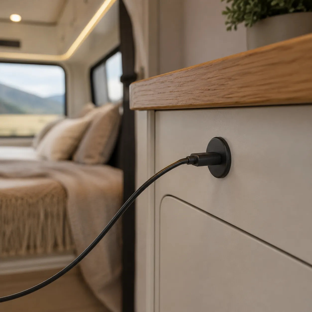 Waterproof Starlink Mini USB C power cable for rugged off grid environments
