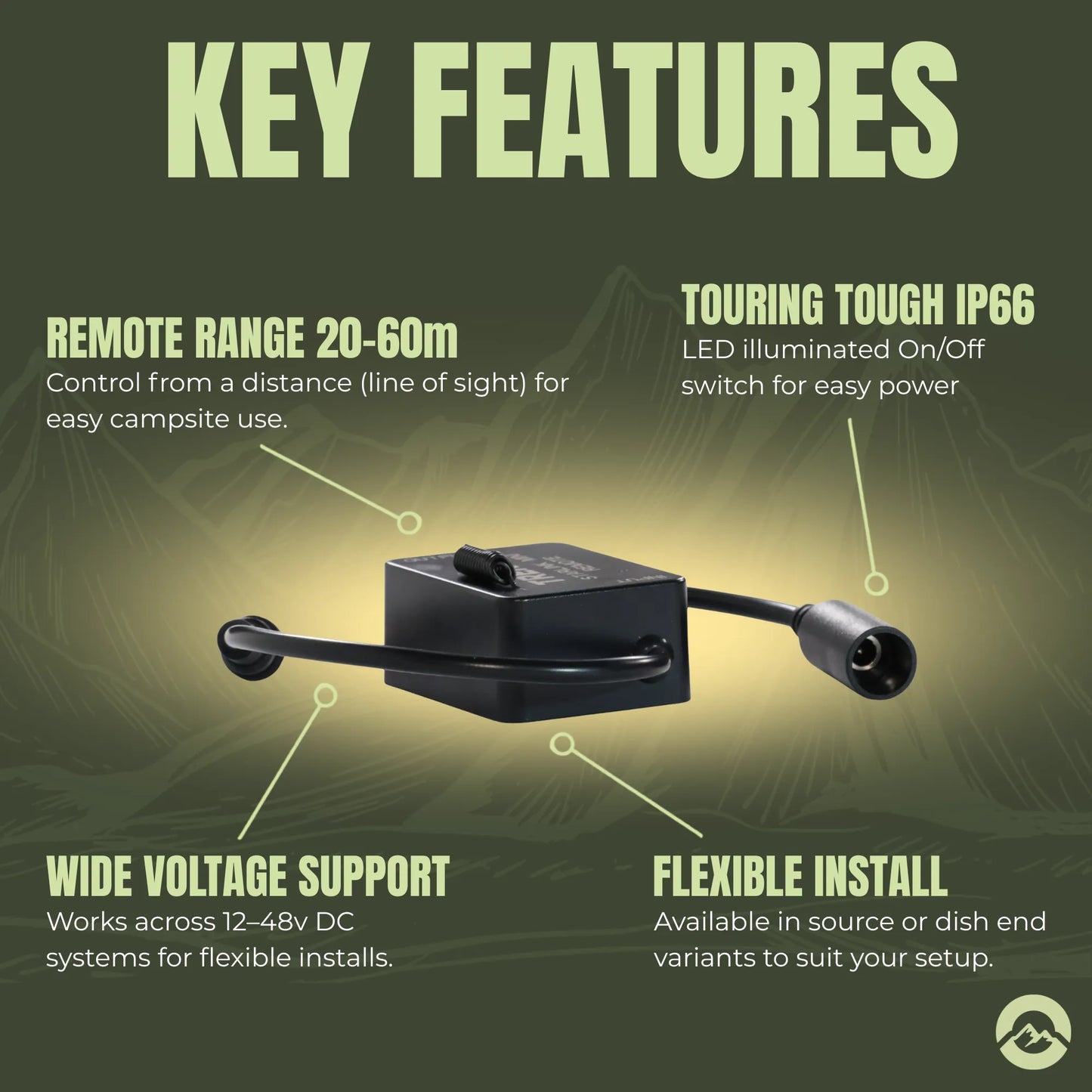 Caravan Starlink Mini remote switch for controlling power without accessing the battery