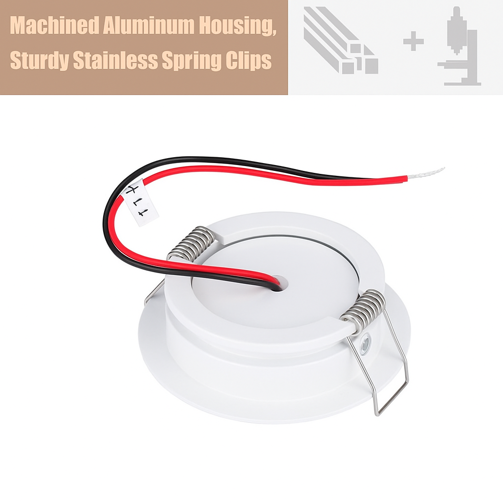 white swivel downlight in neutral product view