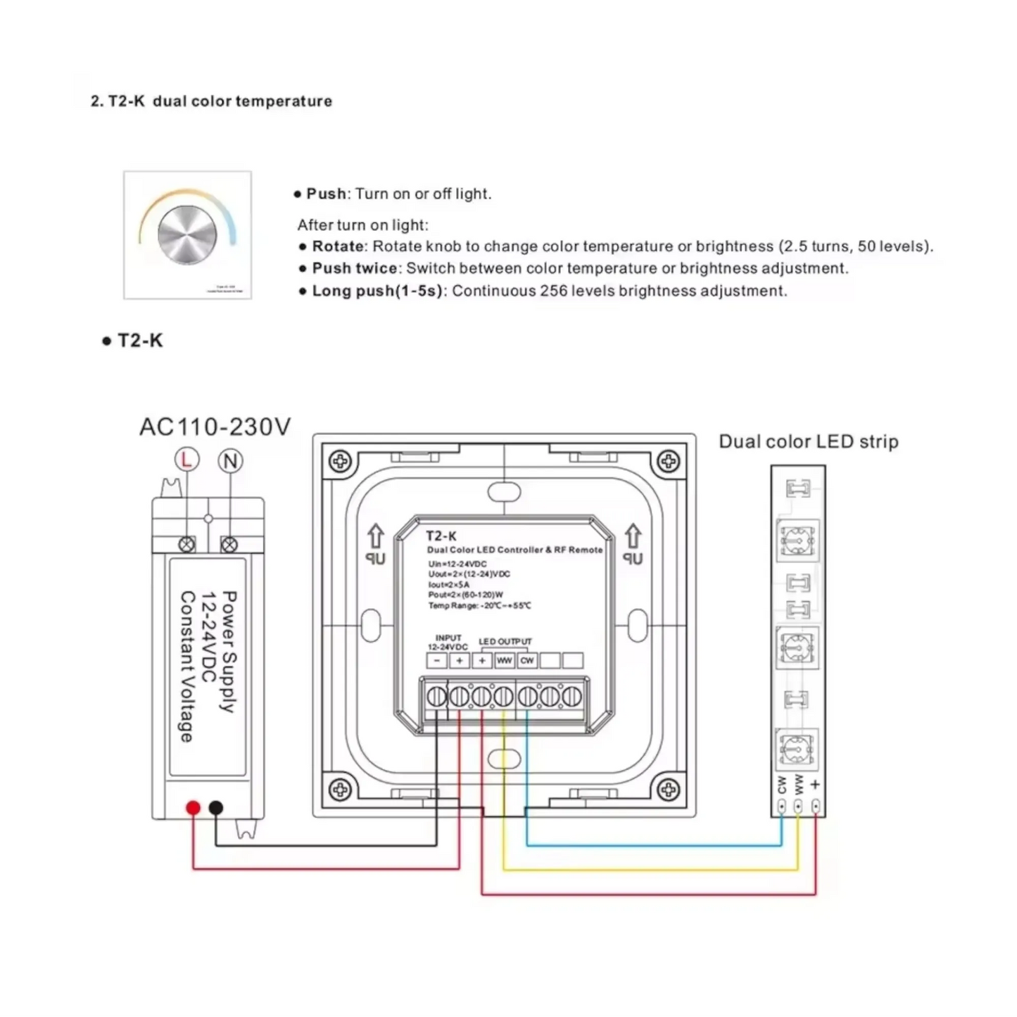 sleek t2k white dimmer displayed simply