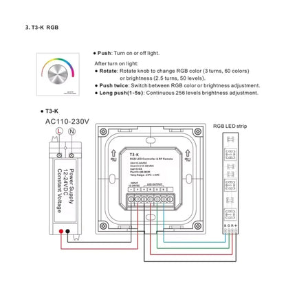 minimalist black led dimmer panel t3k