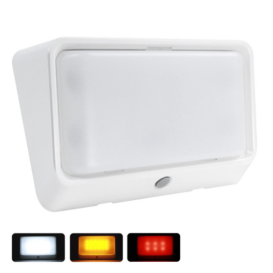 white tri colour caravan porch light in simple product view