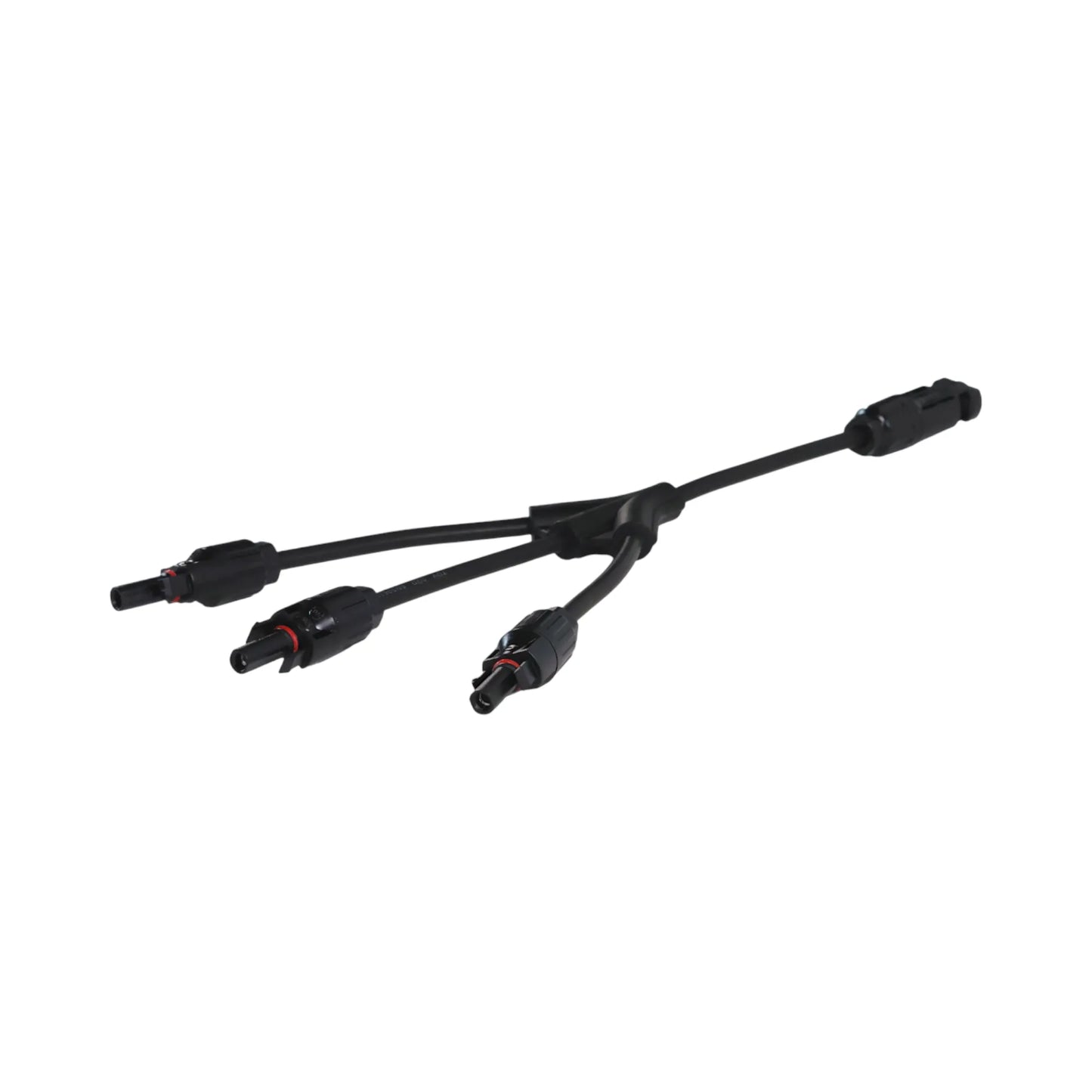 heavy-duty MC4 triple connectors ready for setup