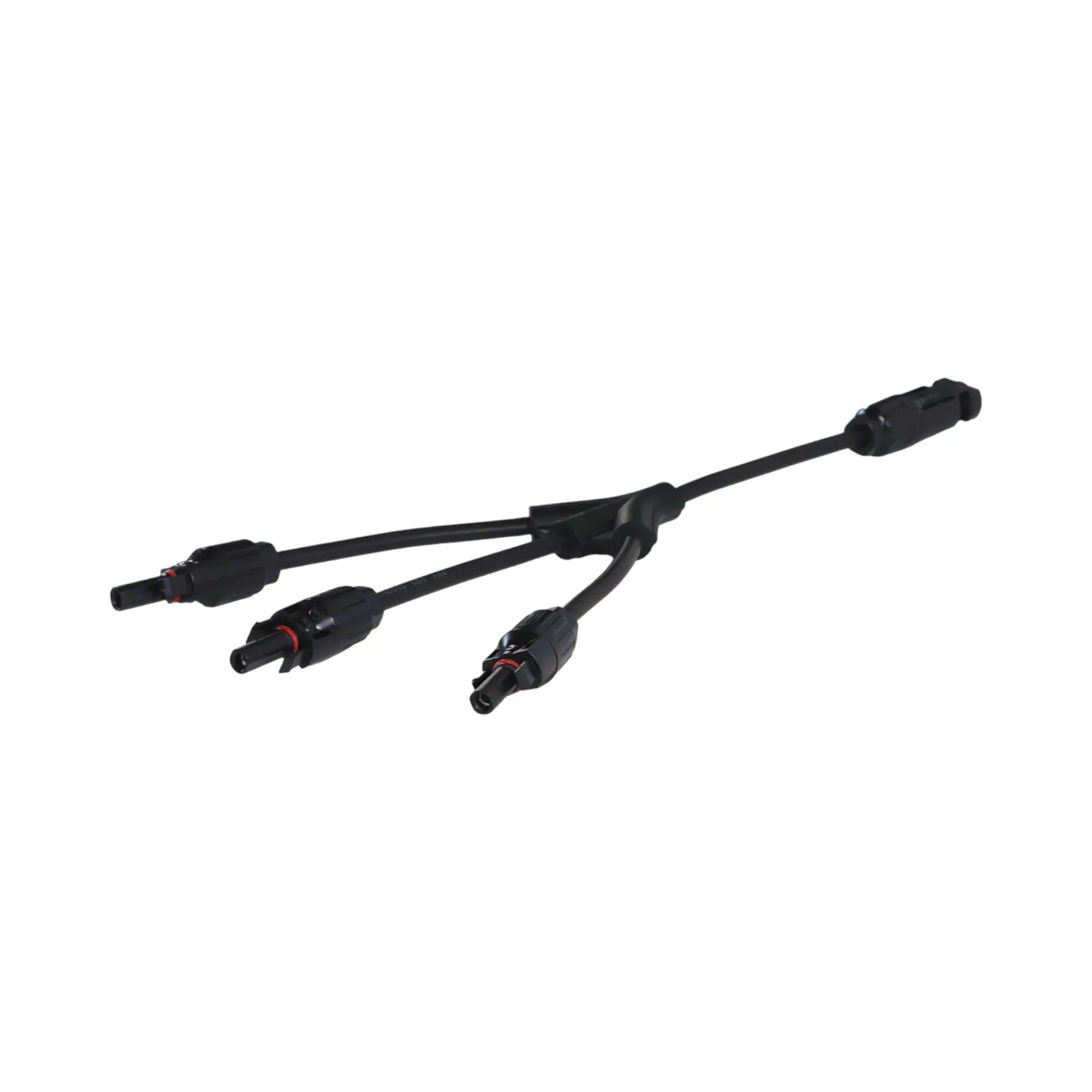 heavy-duty MC4 triple connectors ready for setup