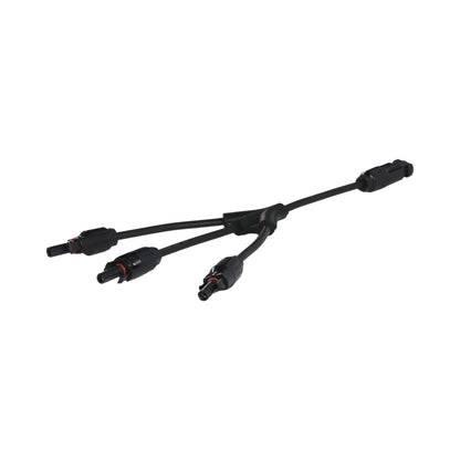 heavy-duty MC4 triple connectors ready for setup