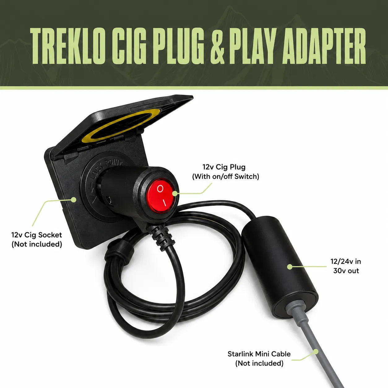 Waterproof boosted power lead for Starlink Mini mobile internet systems