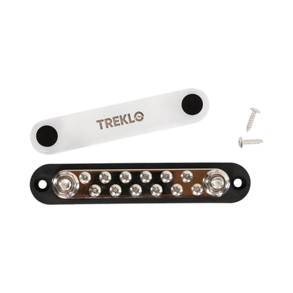 treklo busbar 150a with 12 m4 bolts and 2 mounting screws included