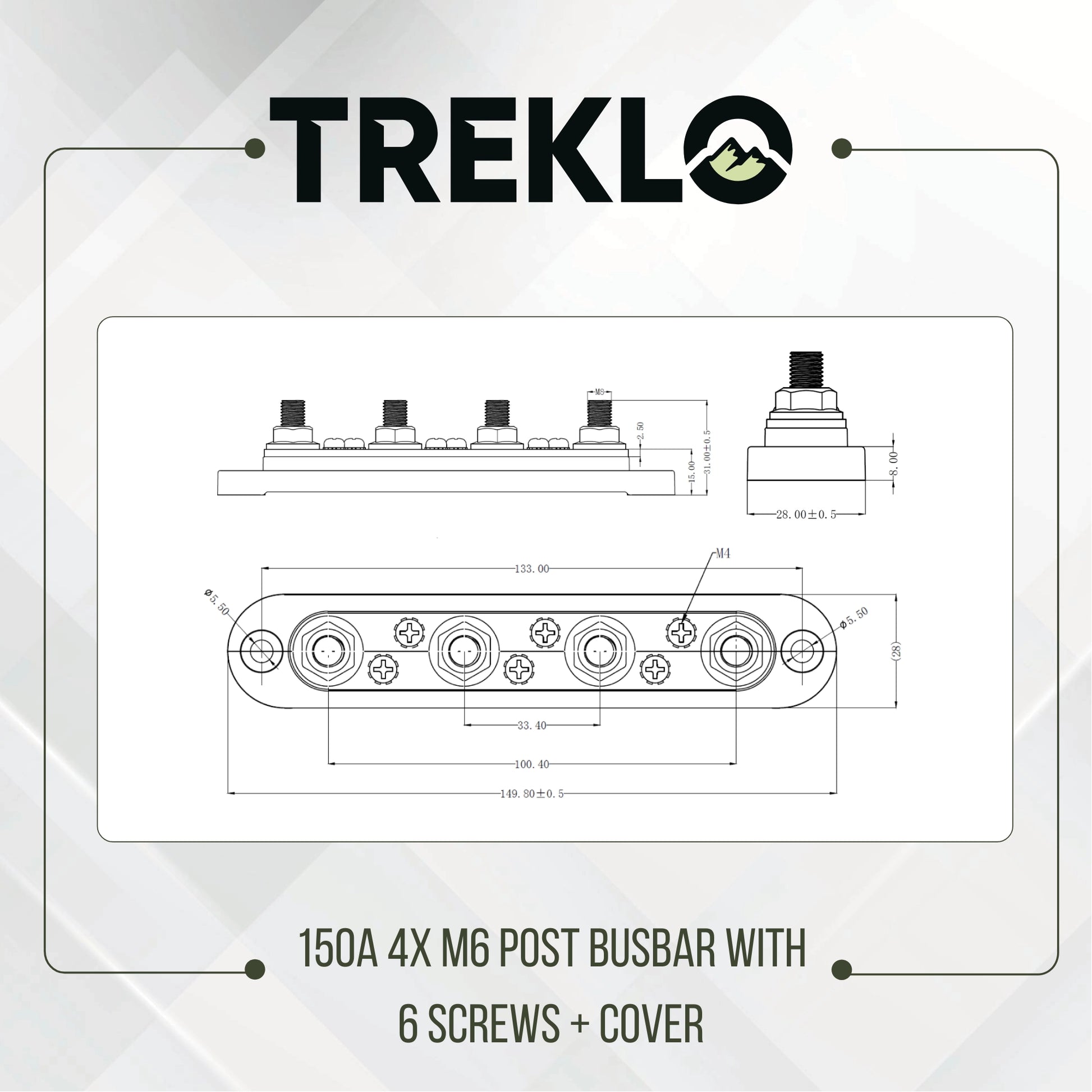heavy duty treklo 150a m6 busbar designed for reliable current flow