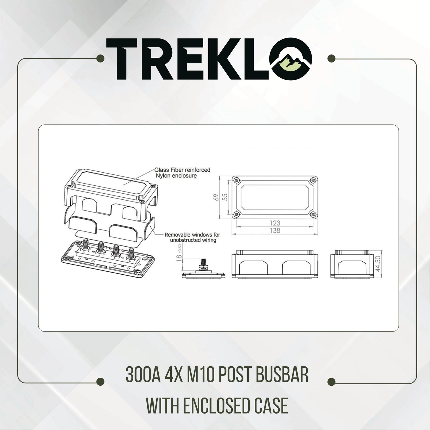 treklo 300a m10 four post enclosed busbar for marine applications