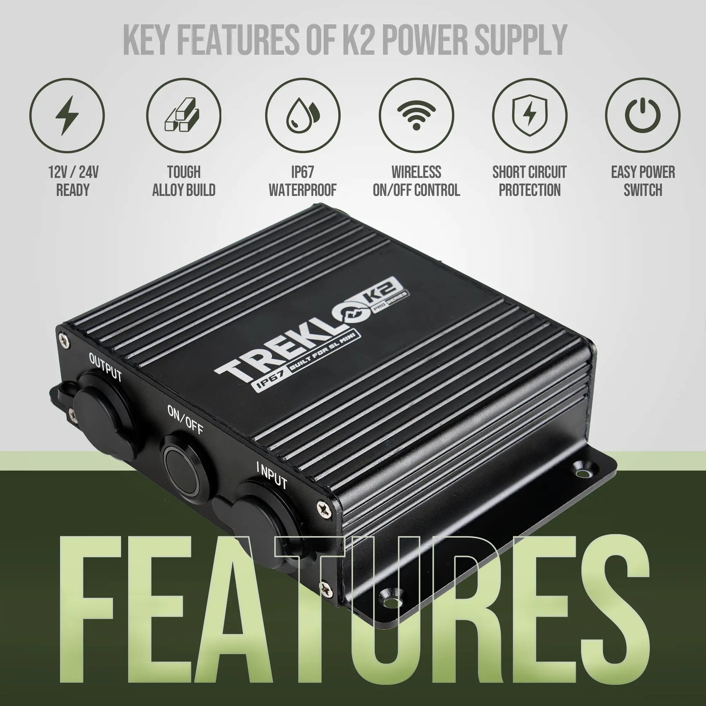 TREKLO K2 boosted power supply and remote for Starlink Mini in caravan, rv, and campervan systems