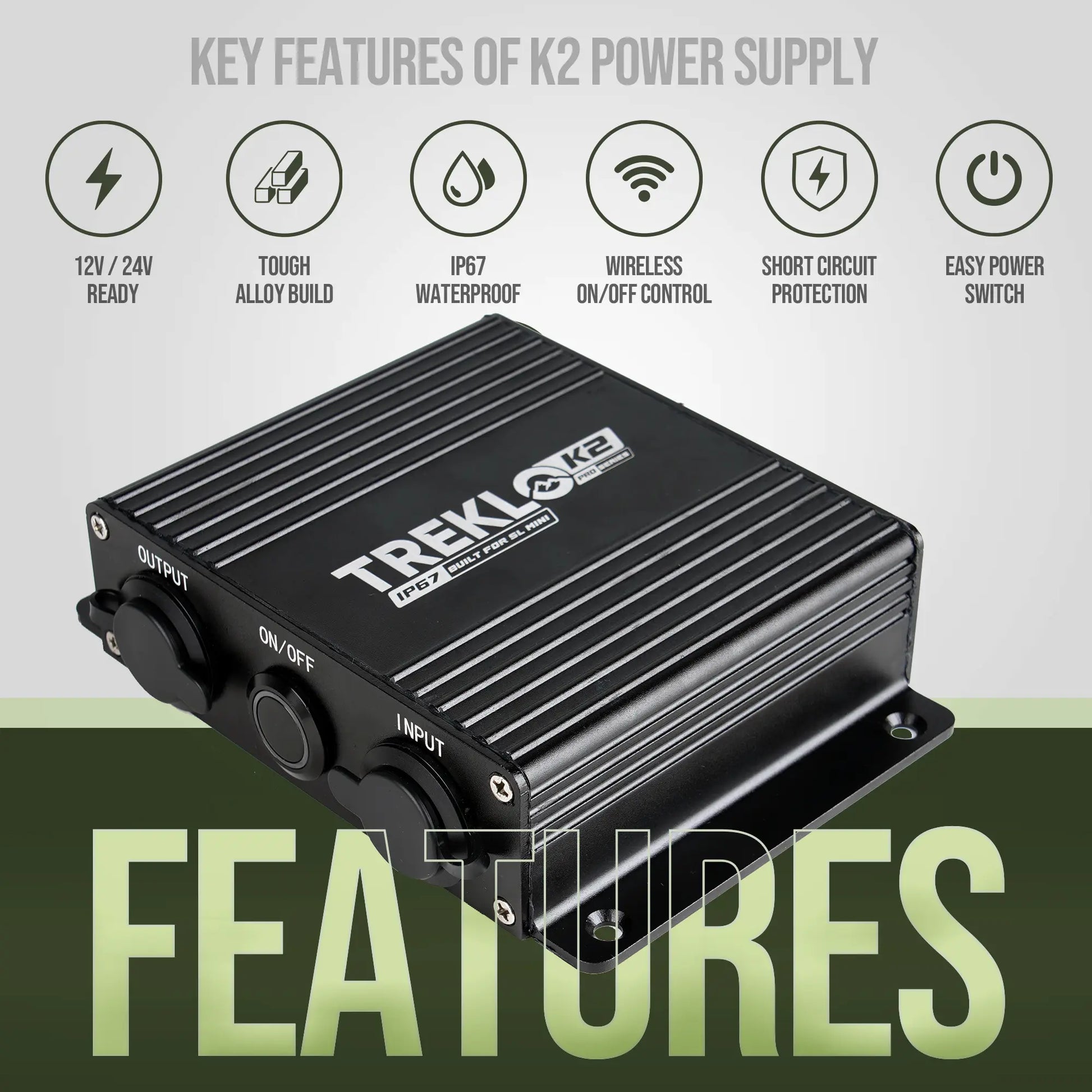 TREKLO K2 boosted power supply and remote for Starlink Mini in caravan, rv, and campervan systems
