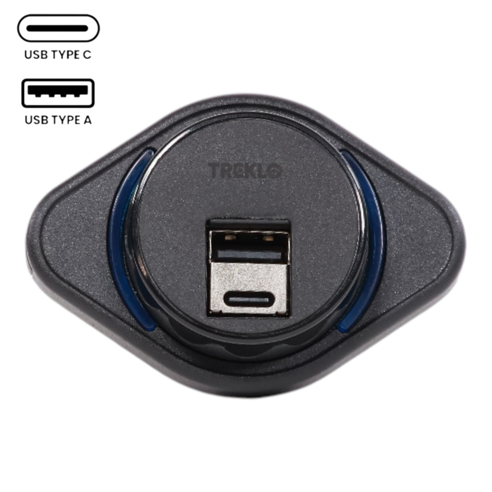 dual usb a and usb c surface charging socket for campervans
