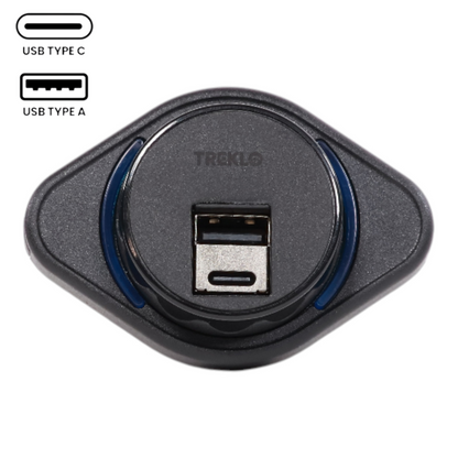 dual usb a and usb c surface charging socket for campervans