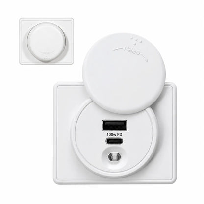 Treklo white 100W high powered USB C surface mount charger for caravan and campervan installations
